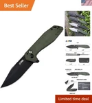 Folding Knife Riff Button Lock Pocket For Men Black Pvd Ar- Steel Blade.... Fixed Price $149.97.