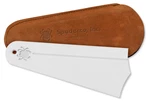 Spyderco Golden Stone Knife Sharpener Fine Grit White 308F Suede Pouch. Fixed Price $157.50.