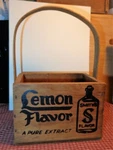 Vintage Primitive Wooden Crate Handle Box Advertisement Smiths Lemon Flavor. Fixed Price $35.95.