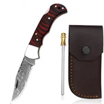 Handmade Damascus Steel Folding Pocket Knife With Blue Wooden Handle & Bra.... Fixed Price $51.99.