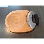 Bonjour Double Blade Mezzaluna Herb Chopper Wood Cutting Board Knife. Fixed Price $20.24.
