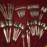 Eldan Silverware Rose Pattern ELD5 Stainless Steel Solid Flatware Lot 46 Pieces. Fixed Price $69.97.