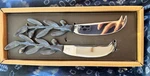 Michael Aram Design Bronze & Stainless Steel Cheese Knives Olive Branch Set Of 2. Fixed Price $44.95.
