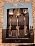 Oneida Portfolio 3 Piece Serve Set Campbell Stainless Steel New Box. Fixed Price $59.95.