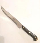 Scarce Vtg German Cutrex Carving Knife Soligen Wood Handle Brass Rivets 9" Blade. Fixed Price $14.99.