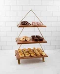 Thirstystone Tier Acacia Wood Christmas Tree Server 13.5" L X 9" 21" New. Fixed Price $42.74.