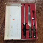 Friedr. Dick Set - Vintage German Arrow Logo Stamp Knife, Fork, Sharpener. Fixed Price $58.00.