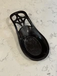 Vtg Heavy Cast Iron Black Spoon Rest Cooking Home Decor Ornate Handle Foam. Fixed Price $8.85.