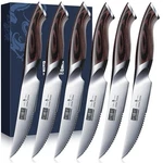 Hoshanho Steak Knives Of 6, Ultra Sharp 4.5 Inch Serrated Knife Set.... Fixed Price $207.79.