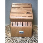 Wusthof 22 Slot Wood Storage Knife Block Professional Chef Kitchen. Fixed Price $27.00.