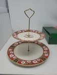 Vintage Charlton Hall By Kob Two Tier Cake Server Iob. Fixed Price $25.00.