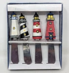 Vintage Boston Warehouse Stainless Steel Lighthouse Cheese Butter Spreader 4 Set. Fixed Price $9.99.