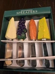 Boston Warehouse Spreaders Cheese, Grapes Bread Set Of 4 New. Fixed Price $10.00.