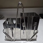 Utensil Silverware Cutlery Caddy Stainless Steel Portable Picnic Countertop. Fixed Price $29.88.