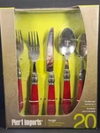 Pier 1 Imports Flatware Cambridge Rouge 20 Piece Service For 4 In Box Read. Fixed Price $28.00.