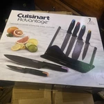 Cuisinart Advantage 7-PIECE Ceramic-coated Stainless Steel Knife Set With Block. Fixed Price $80.00.