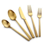 Flatware Set 60 Pieces Stainless Steel 18/10 Matte Gold Kelenfer Hand Forged. Fixed Price $369.99.