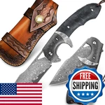 Minowe Handmade Damascus Steel Folding Knife Leather CASE3.8IN VG10 Core. Fixed Price $139.05.