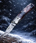 Handcraft Damascus Folding Blade Pocket Knife Skinning With Sheath - Snowwhite. Fixed Price $33.99.