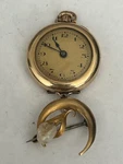 Vintage American Standard Swiss Gold Ladies Brooch Watch With Pearl Runs Great!. Fixed Price $90.25.