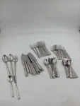 Lenox Stainless Steel Flatware Set 64 Pc Service For 12 Silver With Servers. Fixed Price $109.98.