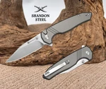 Sencut Selkyris Flipper Thumb Stud Button Lock Knife Gray Aluminum Handle S25068. Fixed Price $46.75.