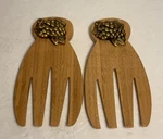 Michael Healy Bronze Cluster Sculptural Salad Server Set Signed 7 In.. Fixed Price $100.00.