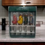 Boston Warehouse Golf Bag Cheese Spreaders Set Of 4 Stainless Steel KNIVES-1995. Fixed Price $13.99.