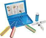 Gatco Edgemate 3-PIECE Knife Sharpening System Clamp, Oil, Honing Stones #10003. Fixed Price $40.64.