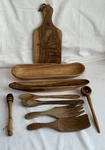 Berard France Olive Wood Serving Utensils & Boats Trays 9 Pieces Msrp $177. Fixed Price $74.95.
