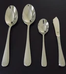Serving Set 4 Pc Piece Ribbon Edge Frosted Gorham Flatware Stainless New. Fixed Price $33.99.