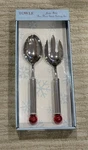 Towle Holiday Salad Serving Set Spoon & Tree Fork 10" Red Jingle Bell Handle. Fixed Price $16.97.