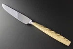 Yamazaki China Stainless -feather Gold Dinner Knife 9 1/8". Fixed Price $14.95.