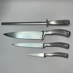 Wusthof Dreizack Culinar Knives Lot 3 Plus Sharpener Solingen Germany. Fixed Price $163.99.