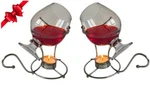 2 Pcs X Brandy Warmer Set With Glass Cognac Snifter Silver Tea Light. Fixed Price $41.57.