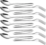 12 Pcs Mini Forks And Spoons Set Stainless Steel Dessert & Appetizer Utensils. Fixed Price $17.99.