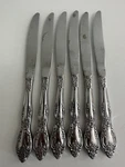 Six (6) Vintage Oneida Profile Galveston Stainless Steel Flatware Butter Knives. Fixed Price $19.99.