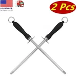 2 Pcs 11" Stainless Steel Knife Sharpener, Honing Rod, Kitchen. Fixed Price $9.99.