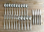 Aaa Hull Florence 26 Piece Lot Stainless Flatware Forks Spoons Knives Mcm Japan. Fixed Price $49.95.