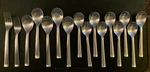 Lot Of 16 Helmick Welch Ginkgo Merit Satin Flatware Teaspoons Place Forks. Fixed Price $29.99.