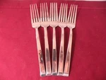 Set Of 5 Dinner Forks Mikasa Pinch Stainless Steel Flatware 8 1/4" .. Fixed Price $34.64.