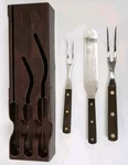 Cutco Vintage 41 Chef Set With 2 Serving Forks And Spatula 36, 37, 38 Holder. Fixed Price $25.00.