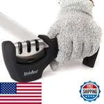 Kitchellence 4-IN-1 Kitchen Knife Accessories 3-STAGE Sharpener Helps. Fixed Price $28.09.