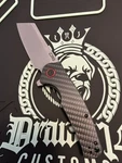 Cjrb Crag Folding Pocket Knife. Damascus Blade, Carbon Fiber Handle J1904D-CF. Fixed Price $85.00.