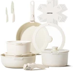 Jeetee Pots And Pans Non Stick 17PCS, Kitchen Cookware Sets With Detachable. Fixed Price $84.77.