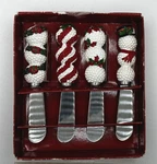 Vtg Boston Warehouse Spreaders Knives Set 4 Christmas Snow Man Golf Ball Holiday. Fixed Price $10.42.