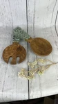 Creative Co-op Mango Hand Carved Wood Floral Engraved Salad Servers. Fixed Price $10.00.