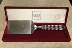 Mikasa Austria Silver Plate Lead Crystal Cake / Lasagna Server Red Velvet Box. Fixed Price $24.00.