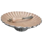 Julia Knight Serving Set Enamel Pedestal Spreader Knife Footed Mother Of Pearl. Fixed Price $34.99.