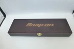 Snap-on Tools 2-PIECE Carving Set Wrench Handle Knife & Fork W/wooden Case Shelf. Fixed Price $64.99.